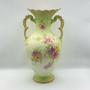 Antique Buffalo Pottery Porcelain Vase Early 1900’s Gilded Lily 10” Victorian
